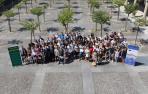 Alumnado de Formación Profesional que ha participado en el programa Erasmus+ junto a responsables de Educación y de Caja Rural de Navarra.