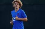 El francés Antoine Griezmann durante el primer entrenamiento del FC Barcelona