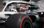 El piloto británico de Fórmula Uno Lewis Hamilton en acción durante la tercera sesión de práctica de la Fórmula 1 en Hockenheim, Alemania.