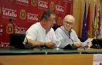 Ignacio Moros y Jacinto Goñi Irigaray durante la presentación del programa de fiestas.