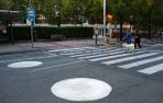 ¿Qué son esos puntos blancos pintados en algunas calles de Pamplona?