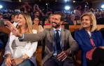 El presidente del Partido Popular, Pablo Casado, en Toledo en la clausura de un acto dedicado a pensiones y empleo.