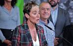 Bel Pozueta, candidata de EH Bildu al Congreso, en el acto de comienzo de campaña.
