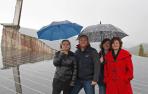 Alemanes en el muro de zuasti: Evelyn Ströhle, Gordon Stoj, Irene Strobl y Bettina Melcher