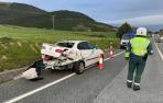 Foto de un accidente a la altura del peaje de Zuasti