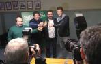 Iñaki Ániz, Javi Gracia, Miguel Ollacarizqueta y Ander Izquierdo, en Anaitasuna.