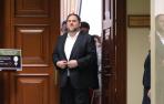 Junqueras, tras acreditarse en el Congreso de los Diputados.