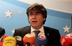 El expresidente de la Generalitat, Carles Puigdemont, durante una rueda de prensa ofrecida en Bruselas.