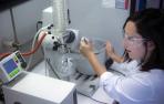 Investigación en un laboratorio de Química de la UPNA.