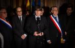 Torra, Puigdemont y el alcalde de Perpiñán.