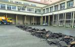 Una de las catas realizadas en el antiguo colegio.