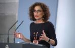 La ministra de Hacienda, María Jesús Montero, en la rueda de prensa ofrecida este lunes tras su encuentro con Casado.
