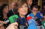 Carmen Calvo, en Zaragoza.