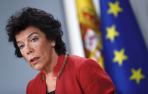 La portavoz del Gobierno, Isabel Celaá, durante la rueda de prensa tras el Consejo de Ministros.