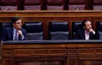 Sánchez e Igleisias, en el Congreso de los Diputados.