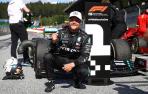 Bottas celebra su victoria en Austria.