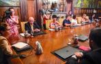 La presidenta María Chivite y los consejeros del Gobierno foral, reunidos el pasado 8 de agosto de 2019, tras tomar posesión.