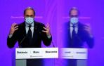 El presidente de la Generalitat, Quim Torra, durante la rueda de prensa de este lunes