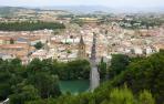 Vista general del casco urbano de Sangüesa, localidad en la que culmina el primer tramo del Camino de Santiago por la vía aragonesa.