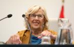 La alcaldesa, Manuela Carmena, presidiendo el último pleno del Ayuntamiento de Madrid
