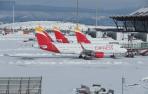 Aviones, en el aeropuerto de Barajas este domingo.
