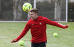 Brandon, en un entrenamiento en Tajonar.