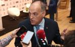 El presidente de LaLiga, Javier Tebas, responde a los medios de comunicación