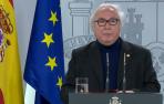 El ministro de Universidades, Manuel Castells, durante la rueda de prensa telemática