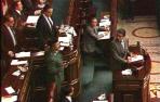El teniente general Antonio Tejero, en el Congreso de los Diputados el 23-F.