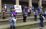 Representantes de la Coordinadora del Movimiento Feminista de la Comarca de Pamplona