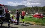 Trasladado en helicóptero un motorista de 21 años tras caer por un barranco en Erro