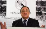Florentino Pérez, ante los medios.