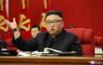 El líder supremo de Corea del Norte, Kim Jong-un, presidiendo la apertura del 8 ° Comité Central del Partido de los Trabajadores de Corea (WPK).