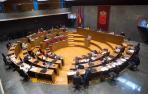 Imagen de un pleno anterior del Parlamento foral.
