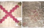 Bandera sencilla del Regimiento de Línea de Valençai (1815-1818) y bandera coronela 2º Batallón Ligero de Voluntarios de Cataluña (1812-1815)