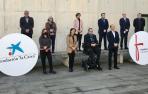 Arriba (de izda a dcha). Joseba Santamaría (Diario de Noticias) Mariluz Sanz (PES), Ramón Gonzalo (UPNA), María Iraburu (UN), Carlos Fernández (CEN) y Luis Colina (Diario de Navarra). Abajo (de izda a dcha). Izaskun Azcona (Fundación "la Caixa", Isabel Mo