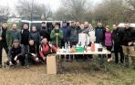El grupo de peregrinos que partió de San Adrián, uno de los más numerosos que inició su ruta a Javier en Tierra Estella