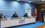 Jesús Santos (UGT), Juan Miguel Sucunza (CEN) y Chechu Rodríguez (CEN)