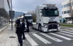 La caravana de camiones entra en Pamplona
