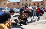 Uno de los momentos del rodaje en la estación de Tudela