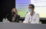 Marisol Fragoso, directora de Gestión de Navarrabiomed-Fundación Miguel Servet (izq.) y Nicolás Martínez, responsable de la Unidad de Geriatría en Navarrabiomed y jefe del Servicio de Geriatría del Hospital Universitario de Navarra (HUN) (dcha.) presentan