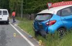La Policía Foral trabaja en el l ugar del accidente