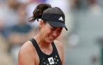 Garbiñe Muguruza durante el partido contra Kaia Kanepi en Roland Garros