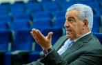 Zahi Hawass, ayer por la tarde durante la breve entrevista que mantuvo con Diario de Navarra en el Colegio de Médicos de Pamplona