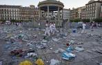 Kilos de basura en Pamplona en San Fermín