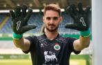 Jokin Ezkieta durante su presentación con el Racing de Santander