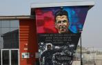 Vista de la entrada al campo de fútbol Juan Carlos Unzué de Orkoien. Imagen del día 15