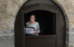 Marce, en la ‘borta’ de su casa en Garde