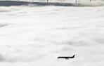 Un avión entre nubes