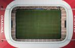 El SADAR, A VISTA DE DRON. El estadio rojillo, fotografiado desde las alturas, ha sido testigo de dos victorias en las dos primeras jornadas. La temporada pasada no se llegó a la segunda victoria en casa hasta enero.